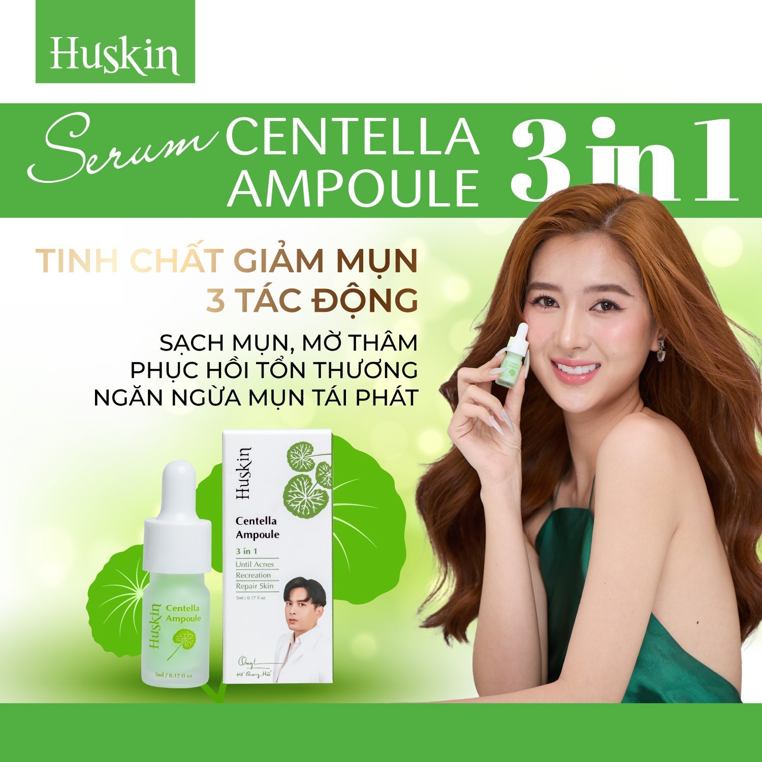 CENTELLA AMPOULE 3 IN 1 Tinh chất giảm mụn 3 tác động, cải thiện làn da chỉ sau 1 đêm sử dụng